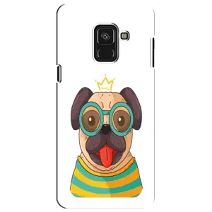 Бампер для Samsung A8 Plus, A730F с картинкой "Песики" (Собака Король)