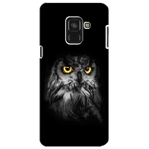 Чехлы с принтом СОВЫ для Samsung A8 Plus, A730F (Сова на чёрном)