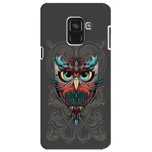 Чехлы с принтом СОВЫ для Samsung A8 Plus, A730F (Сова на сером)