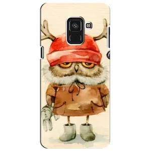 Чехлы с принтом СОВЫ для Samsung A8 Plus, A730F (Сова в шапке)
