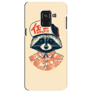 Силиконовый Чехол с Енотами на Samsung A8 Plus, A730F (В кепчику)
