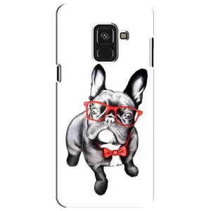 Бампер для Samsung A8 Plus, A730F с картинкой "Песики" (В очках)