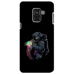Силіконовый Чохол з принтом "Космонавти" на Samsung A8 Plus, A730F (В руках земля)