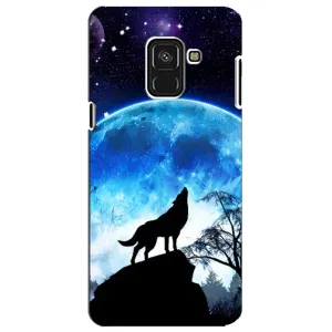 Чехол с Волком на Samsung A8 Plus, A730F (Воет на луну)
