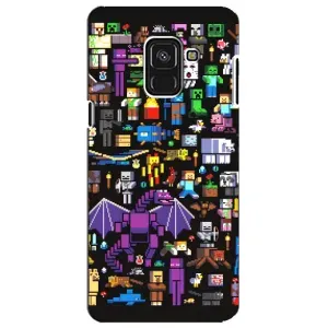 Чохол майнкрафт для Samsung A8 Plus,  A730F (Усі персонажі)