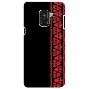 Силиконовый Чехол на Samsung A8 Plus, A730F с картинкой Вышиванки (Вышиванка на черном)