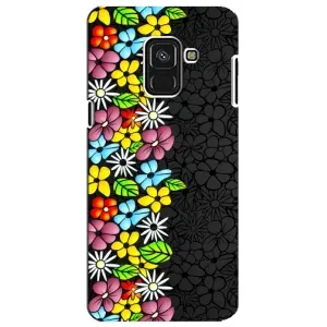Чехол с Цветами для Samsung A8 Plus, A730F (Яркие цветы)