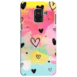 Чехлы с тематикой "Маленькие Сердечки" на Samsung A8 Plus, A730F (Яркие сердечки)