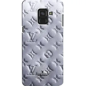 Текстурный Чехол Louis Vuitton для Самсунг А8 (2018) (Белый ЛВ)