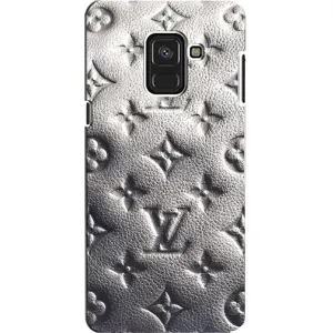 Текстурный Чехол Louis Vuitton для Самсунг А8 (2018) (Бежевый ЛВ)