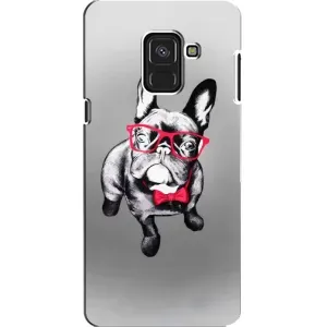 Чехол (ТПУ) Милые собачки для Samsung A8, A8 2018, A530F (Бульдог в очках)