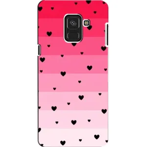 Чехлы с тематикой "Маленькие Сердечки" на Samsung A8, A8 2018, A530F (Чорные сердечки)