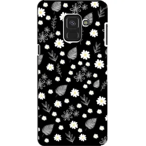 Чехлы с тематикой "ЦВЕТЫ" на Samsung A8, A8 2018, A530F (цветение на чорном)