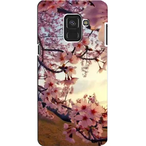 Чехол с принтом САКУРЫ на Samsung A8, A8 2018, A530F (Цветущая сакура)