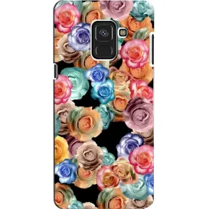 Чехлы с тематикой "ЦВЕТЫ" на Samsung A8, A8 2018, A530F (Цветы на черном)