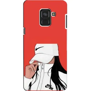 Силіконовый Чохол на Samsung A8, A8 2018, A530F з картинкой Модных девушек (Дівчина Nike)