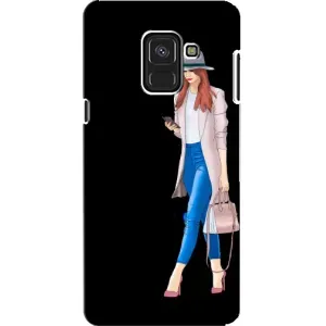 Чохол з картинкою Модні Дівчата Samsung A8, A8 2018, A530F (Дівчина з телефоном)