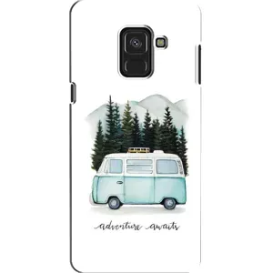 Силиконовый бампер с картинкой машины на Samsung A8, A8 2018, A530F (Домик на колесах)