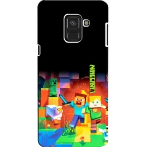 Чехлы для Samsung A8, A8 2018, A530F (Персонажи Майн Крафт) (Герой Майнкрафт)