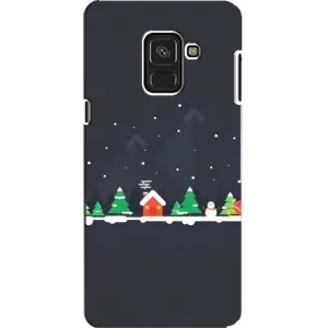 Силіконовий бампер на різдво для Samsung A8, A8 2018, A530F (Місто зимове)