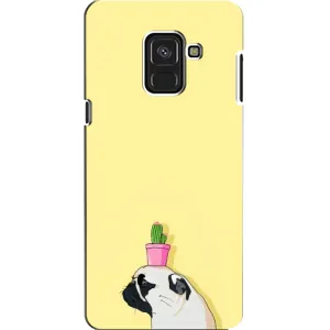 Бампер для Samsung A8, A8 2018, A530F с картинкой "Песики" (Кактус на голове)