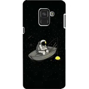 Силиконовый Чехол с принтом "Космонавты" на Samsung A8, A8 2018, A530F (Космонавт на рыбалке)