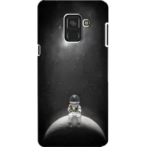 Силиконовый Чехол с принтом "Космонавты" на Samsung A8, A8 2018, A530F (Космонавт романтик)