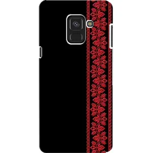 Силиконовый Чехол на Samsung A8, A8 2018, A530F (Красная Вышиванка)