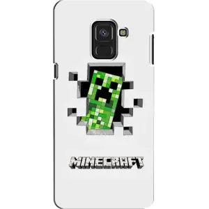 Чехлы для Samsung A8, A8 2018, A530F (Персонажи Майн Крафт) (Крипер)