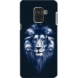 Чехол с картинкой на Samsung A8, A8 2018, A530F (Лев - синий)
