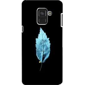 Чехол с картинками на черном фоне для Samsung A8, A8 2018, A530F (Листочек)