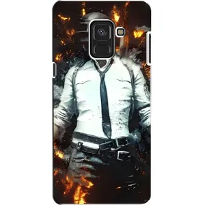 Силиконовый чехол с картинкой "Герой Pubg" на Samsung A8, A8 2018, A530F (Man Пубг)