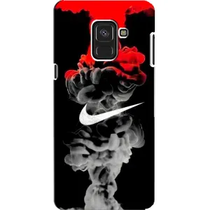 Силиконовый Чехол на Samsung A8, A8 2018, A530F с картинкой Nike (Nike дым)