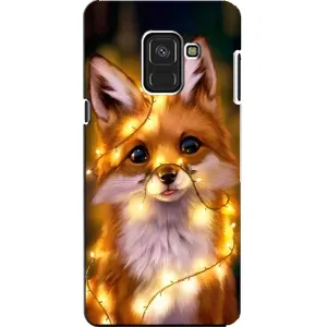 Чехол с Лисичкой для Samsung A8, A8 2018, A530F (Новогодний лисенок)