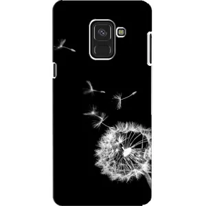Силиконовый Чехол с одуванчиками на Samsung A8, A8 2018, A530F (Одуванчик на чёрном)