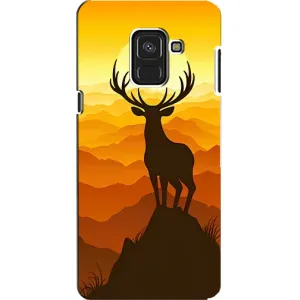 Чехлы с изображением разных животных для Samsung A8, A8 2018, A530F (Силуэт Оленя)