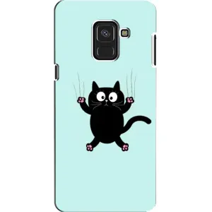 Силиконовый чехол с котиком для Samsung A8, A8 2018, A530F (Падающий кот)