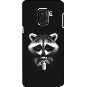 Силиконовый Чехол с Енотами на Samsung A8, A8 2018, A530F (С кофем)