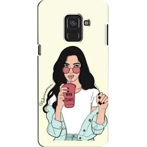 Силіконовый Чохол на Samsung A8, A8 2018, A530F з картинкой Модных девушек (З напоєм)