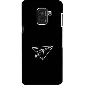 Чехол с картинками на черном фоне для Samsung A8, A8 2018, A530F (Самолетик)
