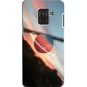 Чехол (ТПУ) с планетами на Samsung A8, A8 2018, A530F (Сатурн)