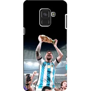Чехлы Лео Месси Аргентина для Samsung A8, A8 2018, A530F (Счастливый Месси)