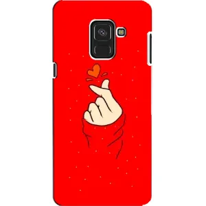 Чехлы (Знак сердечка) на Samsung A8, A8 2018, A530F (Сердце на красном)