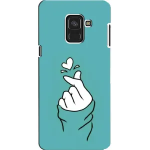 Чехлы (Знак сердечка) на Samsung A8, A8 2018, A530F (Сердечко на бирюзовом)
