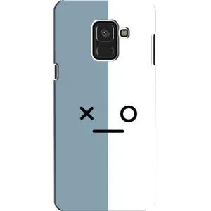 Силиконовые Чехлы (смешные стикеры) для Samsung A8, A8 2018, A530F (Серо-белый)
