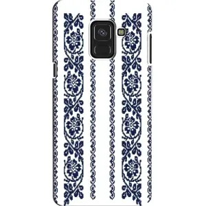 Силиконовый Чехол на Samsung A8, A8 2018, A530F с картинкой Вышиванки (Синяя вышиванка)