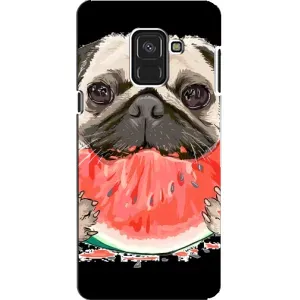 Чехол (ТПУ) Милые собачки для Samsung A8, A8 2018, A530F (Смешной Мопс)