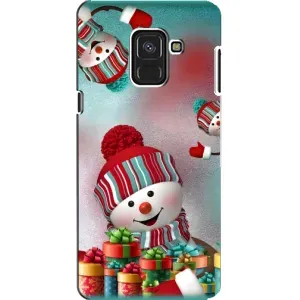 Чохли на Новий Рік Samsung A8, A8 2018, A530F (Сніговик в шапці)