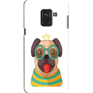 Бампер для Samsung A8, A8 2018, A530F с картинкой "Песики" (Собака Король)