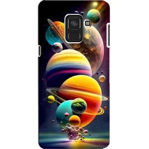 Чехол (ТПУ) с планетами на Samsung A8, A8 2018, A530F (Солнечна система)